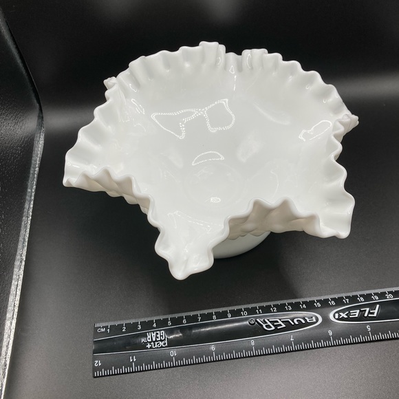 Vintage Fenton Hobnail Bon Bon Bowl Milk Glass, Pre-owned - Picture 6 of 6